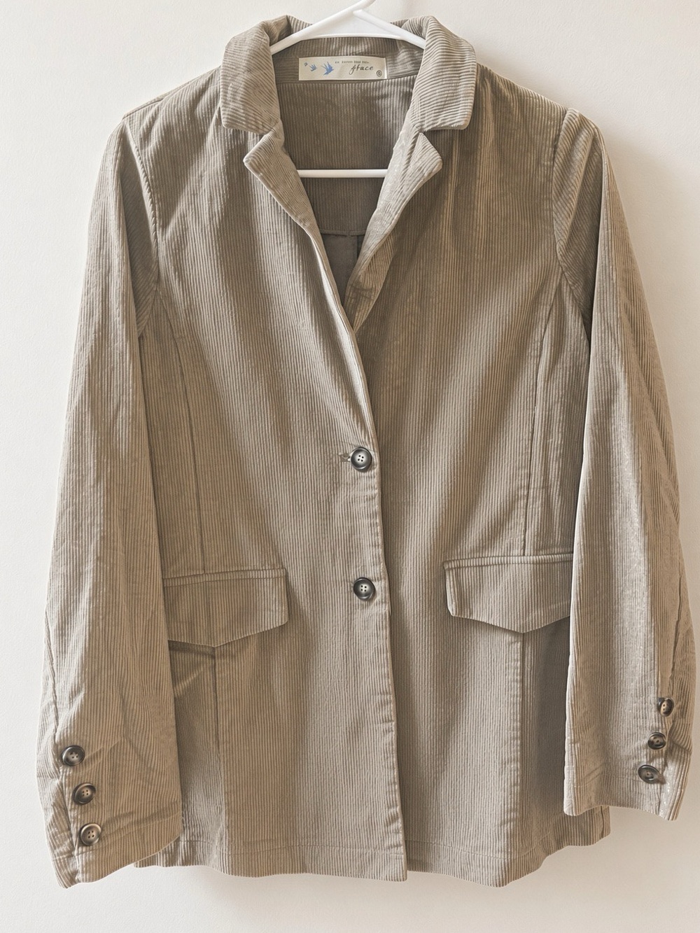 NWT Her Entire Name Says Grace Tan Corduroy Blazer S